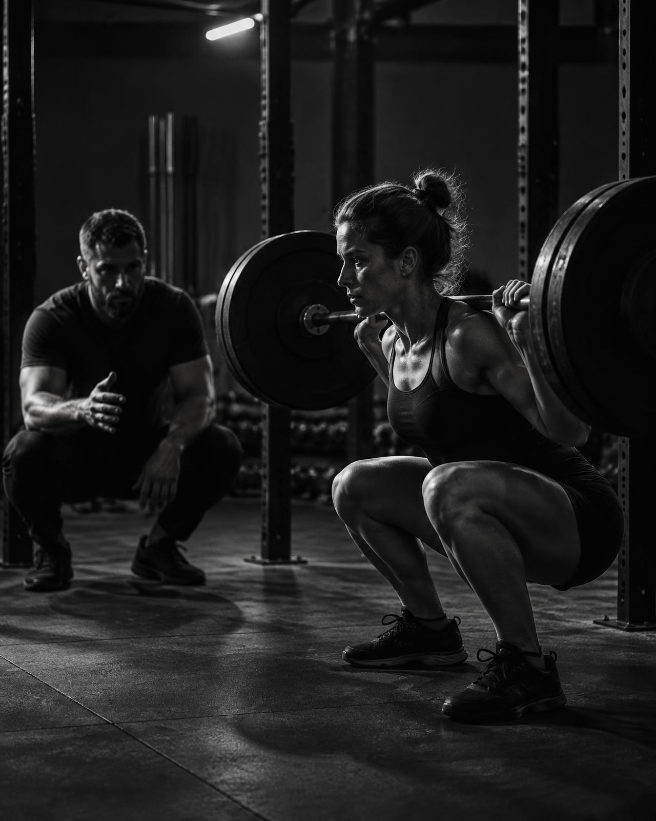 A coach working one-to-one with a member at Platinum Performance